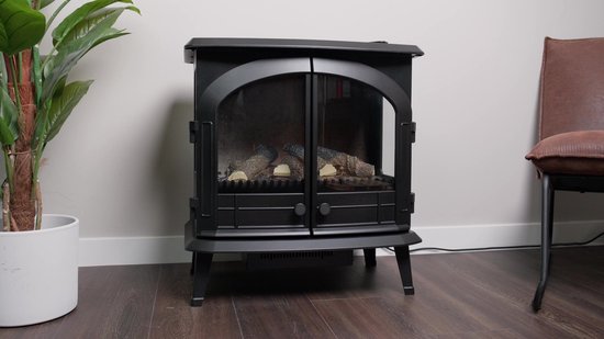 Cheminée électrique Dimplex Emberley - Effet de flamme 3D avec chauffage et foyer - Cheminée LED avec effet de flamme Optiflame - Réchauffeur d'air 2 kW - Comprend une télécommande et un contrôle par application