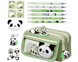 Namajunas - Panda etui - Pennenzak - Jongens en Meisjes - Etuis voor school - Met 6 Panda Pennen & Panda Knuffel - School Spullen