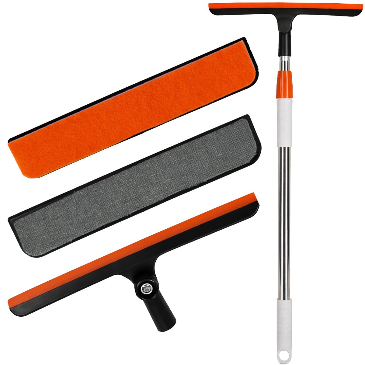 Raamwisser met telescoopsteel - 140cm - Uitschuifbaar - Telescopische borstel - Ramenwassen - Uitschuifbare wisser - Raamwisser - Wasser - Watertrekker