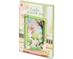 Pasen Knutselset Hoppy Bunnies - Houten 3D-Shadowbox | Paasdecoratie - DIY - Maak je eigen shadowbox - Paaseditie