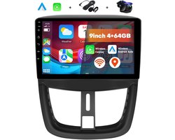 Boscer Android 15 Autoradio - Geschikt voor Peugeot 207 2006-2015 - 4+64GB - 9 inch HD IPS Touchscreen - Draadloze Apple CarPlay & Android Auto - GPS Navigatie - Bluetooth, USB & MP5 - Microfoon & AHD Achteruitrijcamera
