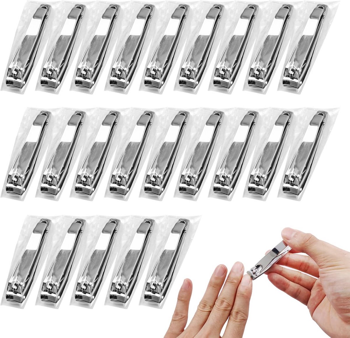 200x Professionele Nagelknipper Set Roestvrij Staal met Nagelvijl Groot & Klein