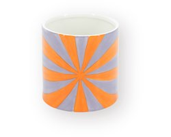 Housevitamin Plantenpot Swirl – Dolomiet – Oranje & Lila– 12,5x12,5x13 cm – Waterdicht – Design Bloempot – Decoratieve Eyecatcher