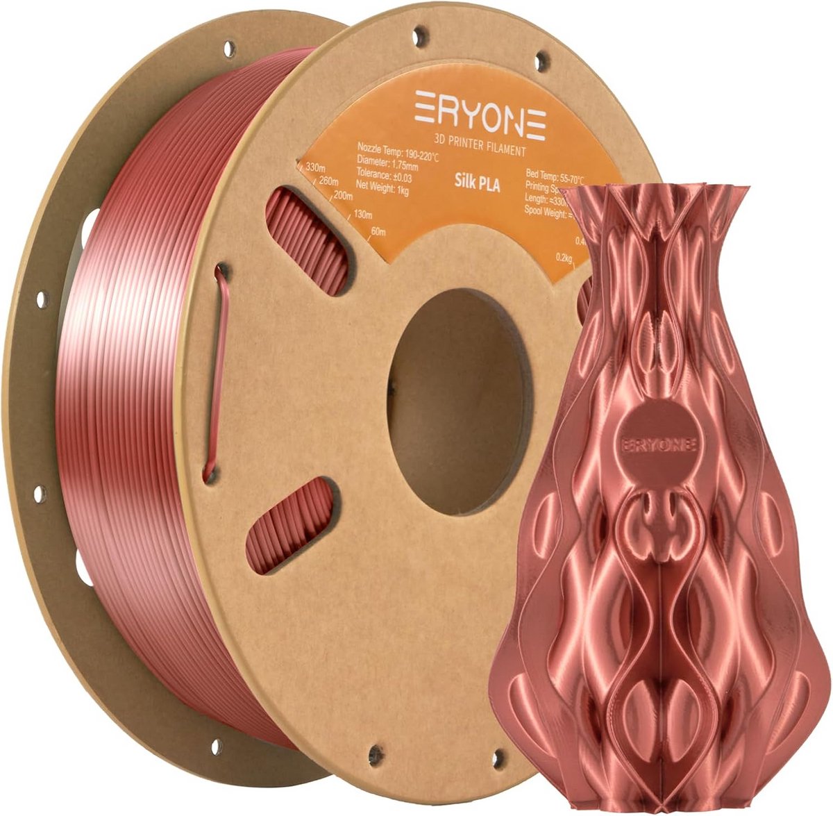 Silky Koperrood PLA Filament 1.75mm - 1kg Spoel voor 3D Printers