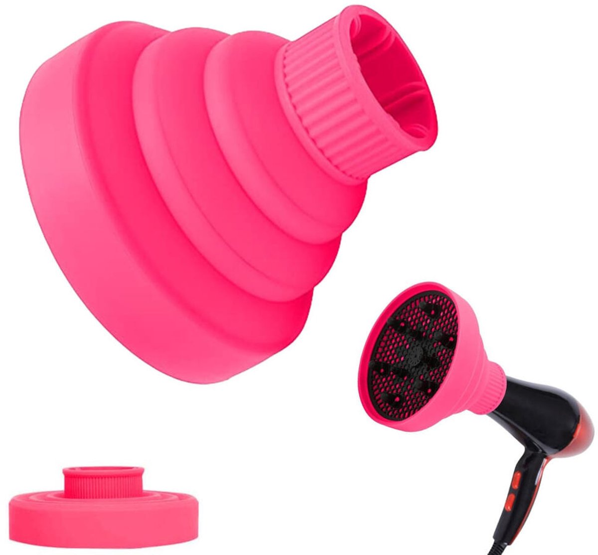 Diffuser fohn opzetstuk universal - Kruldiffuser - 1 stuk - Keramische diffuser fohn - Haardiffuser - Opvouwbaar - Föhn diffuser - Universeel - Geschikt Voor Krullen