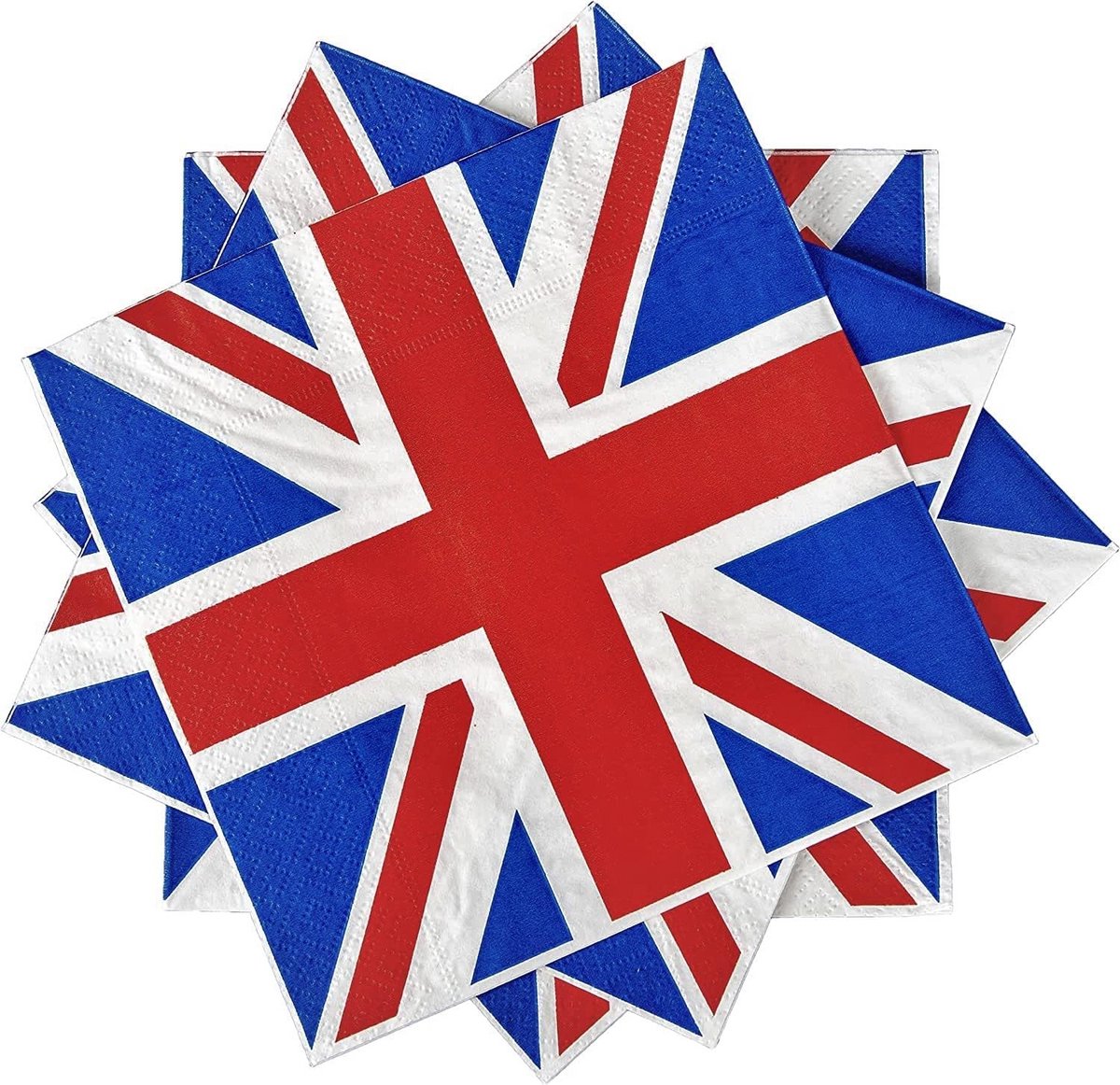 Grote Set Union Jack Servetten voor Britse Themafeesten en Sportevenementen