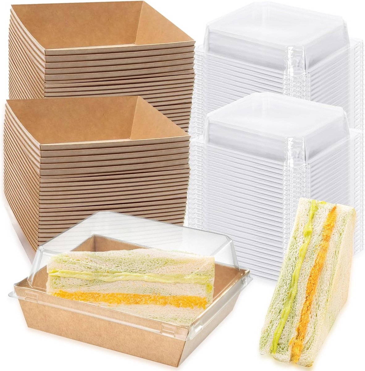 100 Stuks Kleine Voedselpresentatiedozen met Transparante Deksel