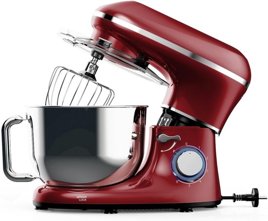 Quvo® Deegmachine - Elektrische Deegmixer - Keukenmixer - 6.2L - Mixen en Mengen- Rood - 38cm x 24cm x 32cm van Quvo — afbeelding 5