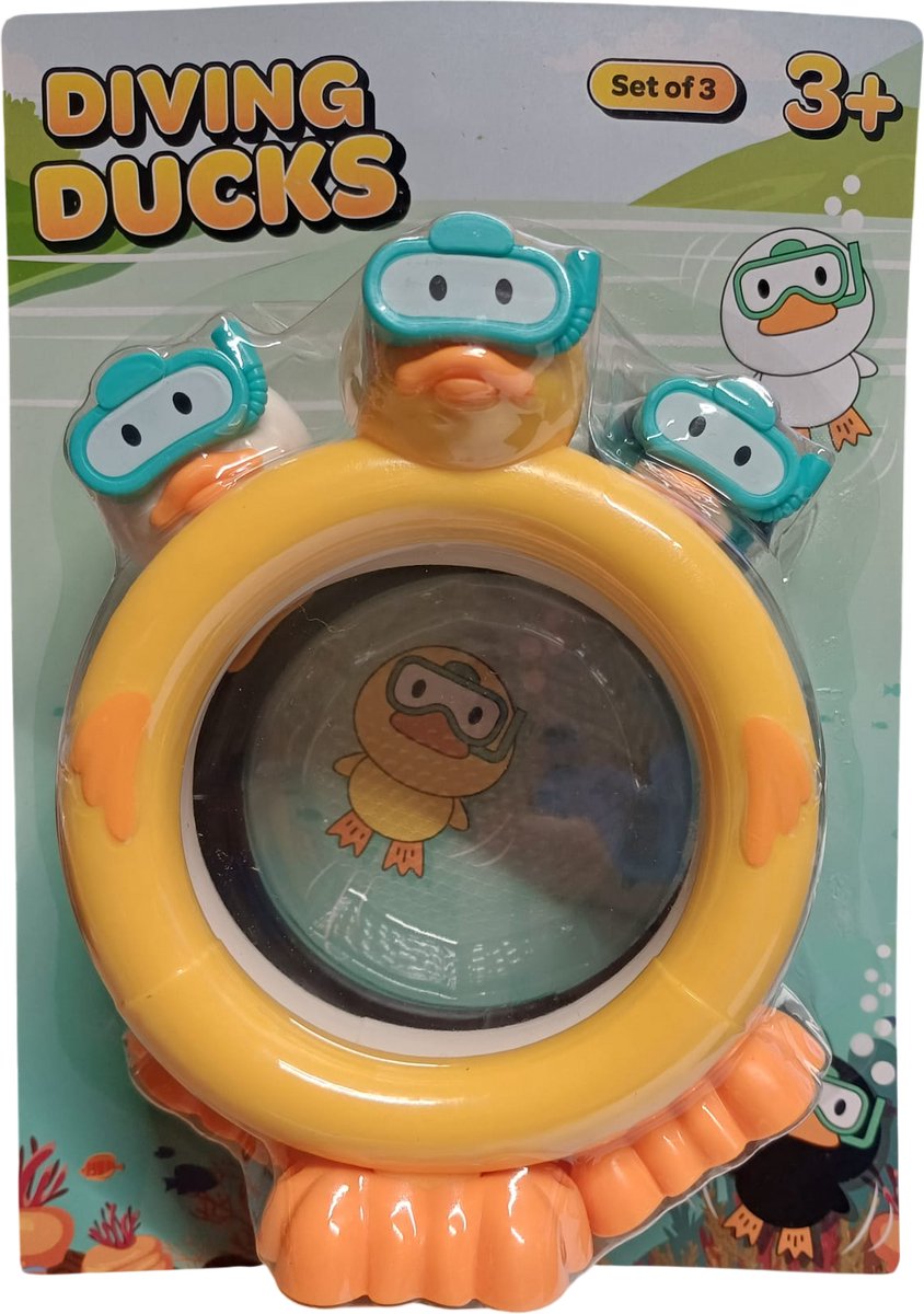 3-Pack Pool Duikringen voor Kinderen - Leuke Cartoon Eenden Duikringen - Kleurrijk Onderwater Speelgoed voor Zwembad - Duiktraining en Waterplezier - Veilig Ontwerp voor Strand en Achtertuin - Ideaal Cadeau voor Kinderen