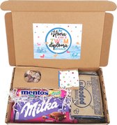Cadeau boîte aux lettres diplôme de natation - Hourra tu as eu ton diplôme de natation - chocolat - popcorn - bonbons - cadeau