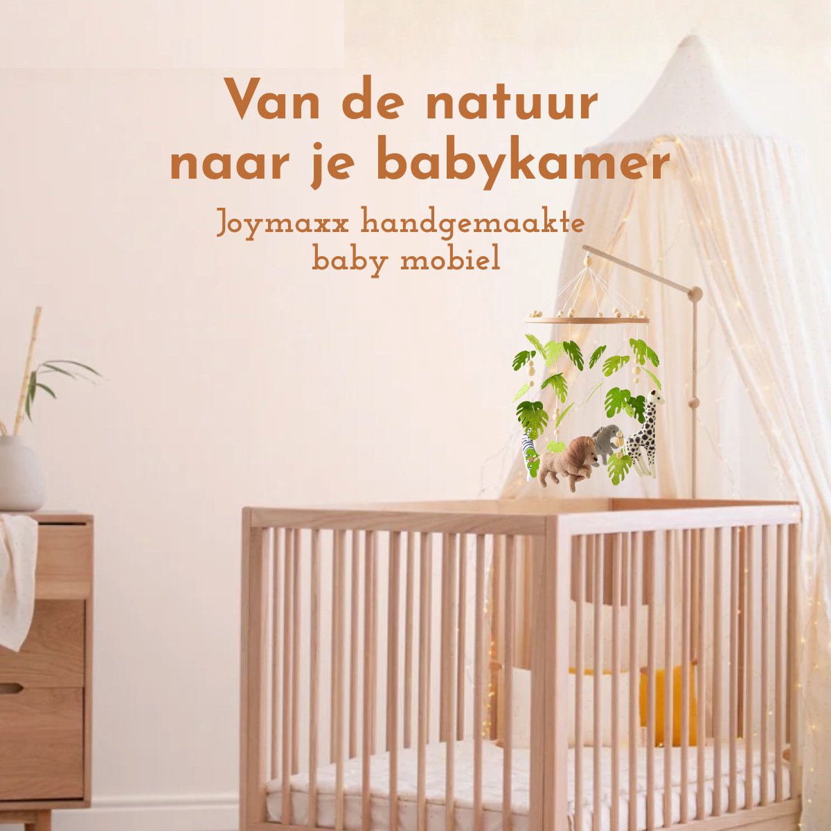 Joymaxx® Baby Mobiel Jungle - Boxmobiel van Vilt & Hout - Muziekmobiel Baby - Mobiel voor Babybox - Kraamcadeau- Babyshower Cadeau- Decoratie Babykamer Kinderkamer - Box Accessoires mobiel voor baby – foto 3