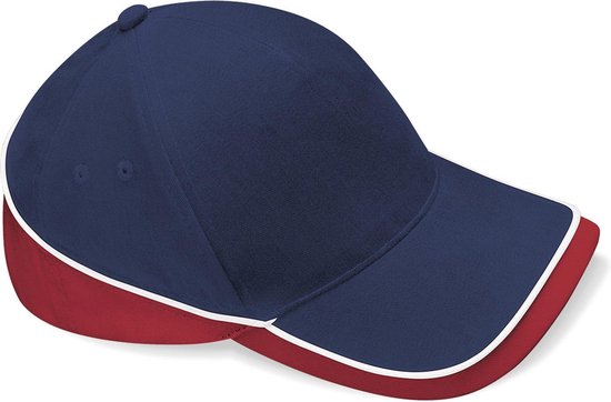 Beechfield Competition Cap French Navy/Classic Red/White