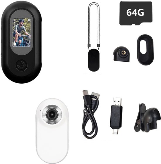 Lottsall Action Cam - 4K 64GB Bodycam mit Wasserdicht 30m, Freihand-POVs, APP-Videoclip, Magnetisch, 120° Weitwinkel, 150 min Akku, Mini Kamera für Vlogs, Reisen, Outdoor, Helmkamera