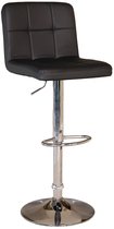 Tabouret de bar Anel avec dossier : tabouret de bar en cuir noir