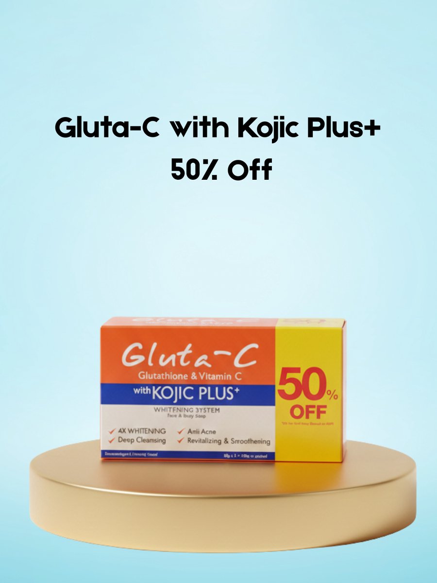 Gluta-C met Kojic Plus+ – Whitening & Brightening Soap – Verrijkt met Glutathion, Vitamine C & Kojic Acid – Helpt Donkere Vlekken te verminderen & Egaliseert de Huidtint – Stralende, Gladde & Gezonde Huid – 50% Korting