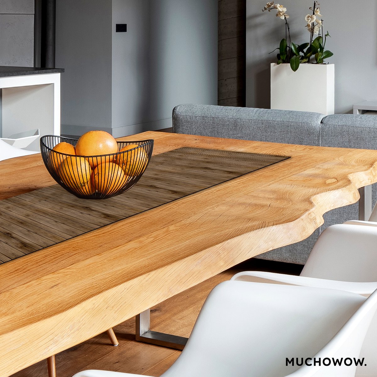 Tafelloper 150x30 cm - Tafelmat vinyl Hout - Natuur - Patronen - Tafeldecoratie - Tafelversiering - Keuken decoratie - Tafel versiering