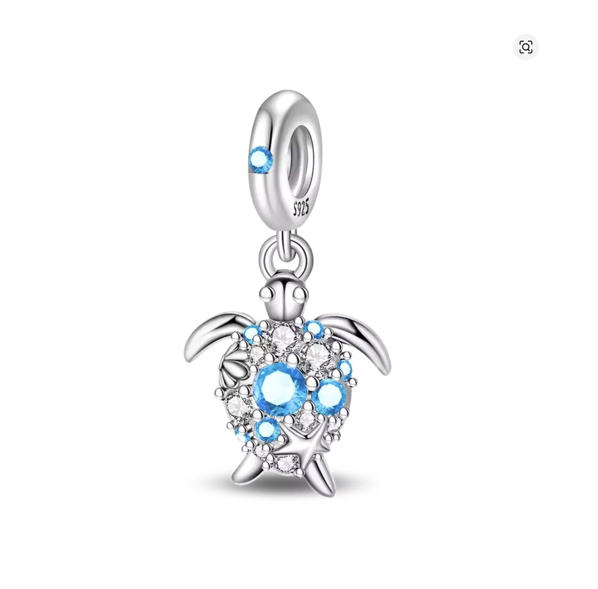 Bedel schildpad - glinster - glitter - blauw
