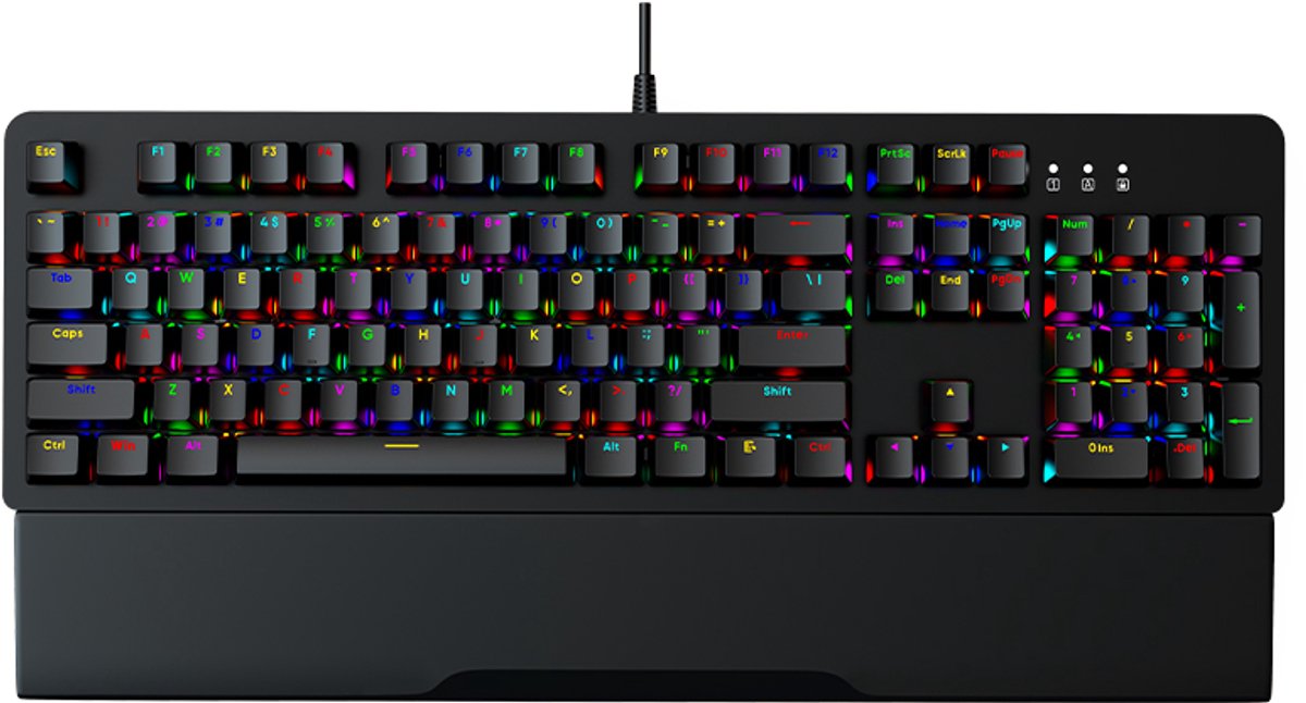 Zolveisa AK104 Mechanisch Gaming Toetsenbord – 104 Keys – RGB Backlit – Zwart – Red Switches – Full Size Keyboard
