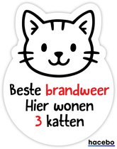3 chats à la maison - sauvez mon animal de compagnie - Pompiers & Services d'urgence - autocollant