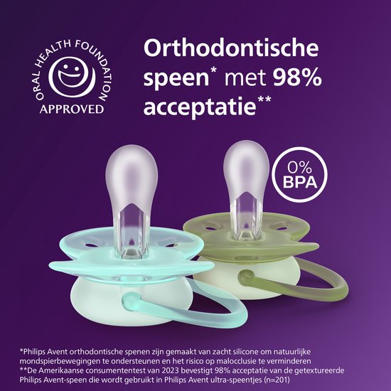 Philips Avent Ultra Soft Nighttime - 0 tot 6 maanden - Glow-in-the-dark fopspeen - SCF094/01 van Merkloos — afbeelding 5