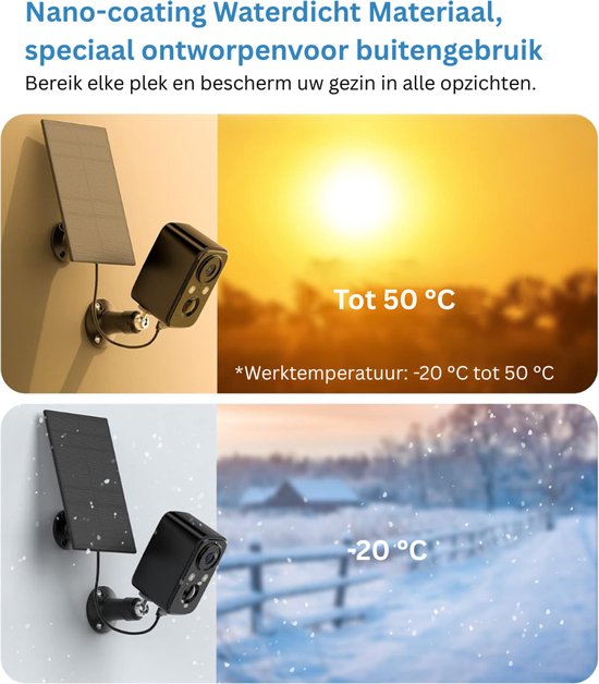Camerabewaking - Beveiligingscamera Draadloos Buiten - Bewakingscamera - Zwart van Merkloos — afbeelding 2