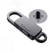 Techspot© Afluisterapparatuur - sleutelhanger - MP3 - Afluisterapparatuur op afstand - Dictafoon - Spy Recorder - Opnameapparaat - Voice Recorder - inclusief oortjes - Zwart