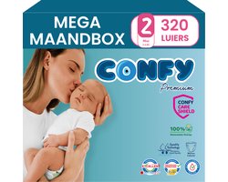 Confy Premium - Luiers Maat 2 (3-6kg) - 320 Luiers - Mega MaandBox