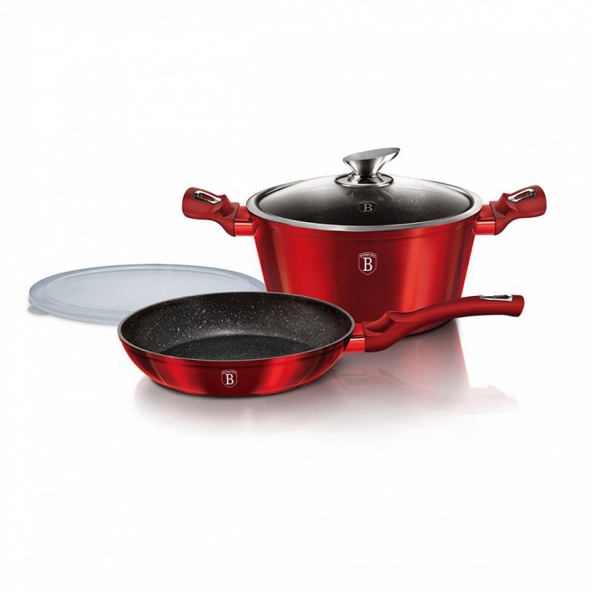 Berlinger Haus Black Rose Serie - Graniet Koekenpan en Pan - O 24cm - Soft-grip - Inductie