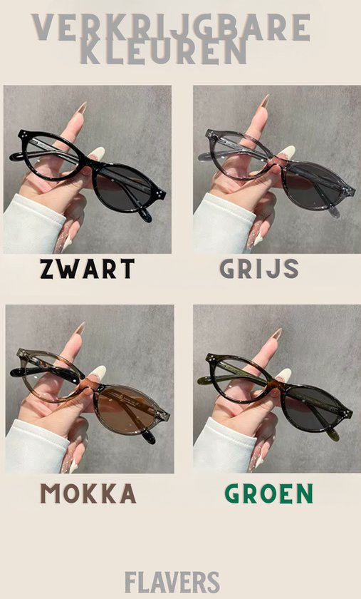 Flavers® - meekleurende zonnebril - zonnebril dames - Zwart - meekleurende glazen - festival bril van Merkloos — afbeelding 4