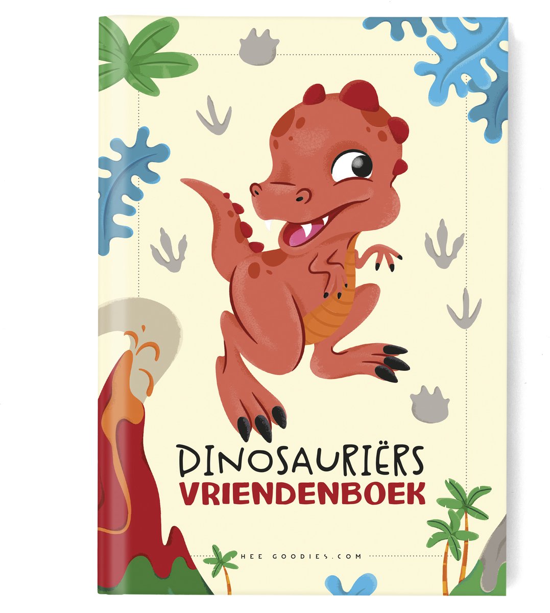 Vriendenboekje Dino’s Dinosaurus – A5 Invulboek voor Jongens – Harde Kaft – 25 Vriendjes – Unieke Illustraties - Stoere Dinosauriërs