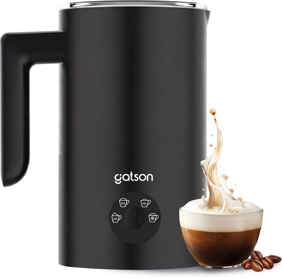 Gatson Elektrische Melkopschuimer - Warm & Koud Schuim - PFAS Vrij - 4 Standen - Milk Frother - Melkschuimer Electrisch - Opschuimer voor Melk