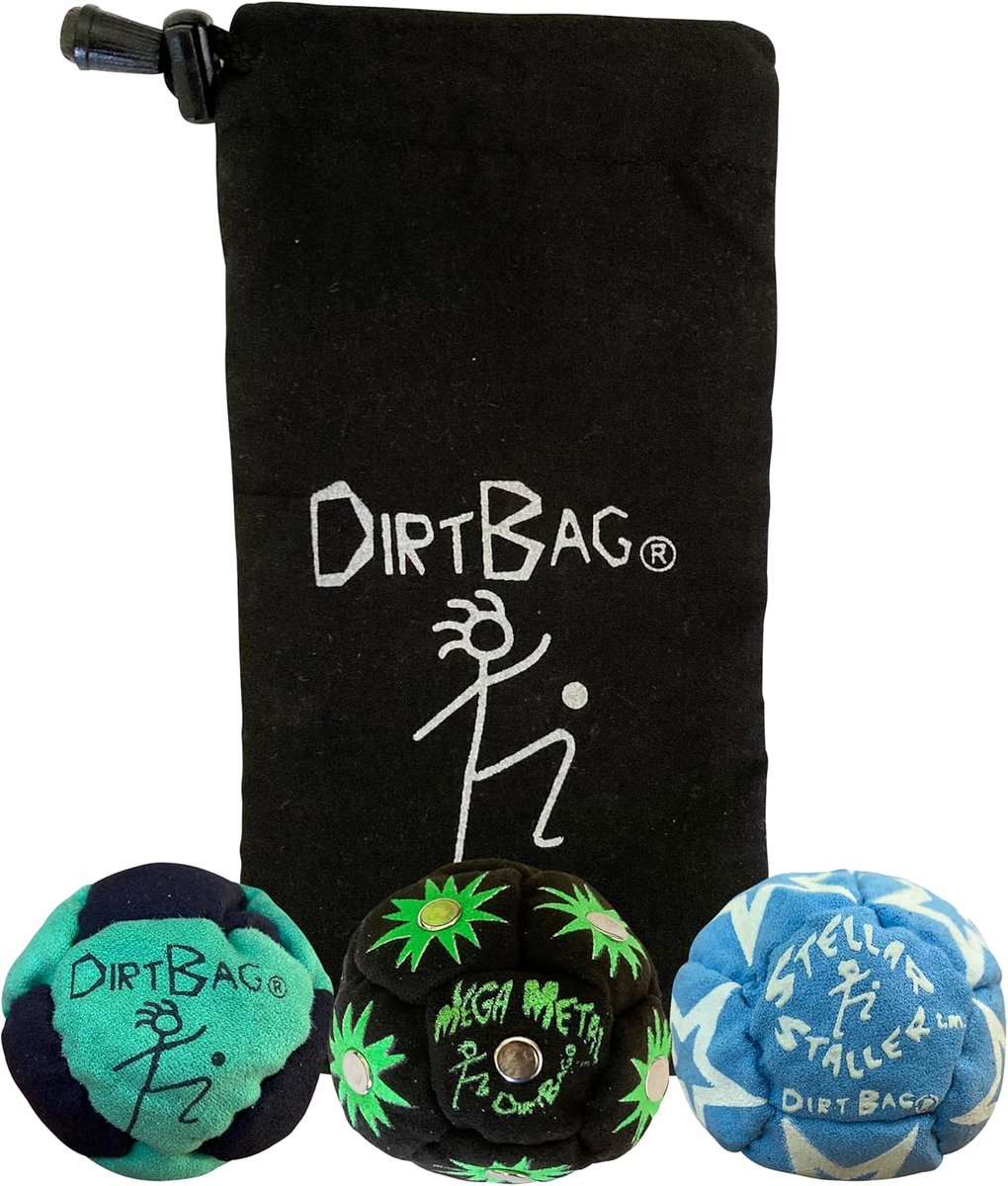 Voetbal Balletjes Set van 3 - Hacky Sack Footbags met Opbergtas