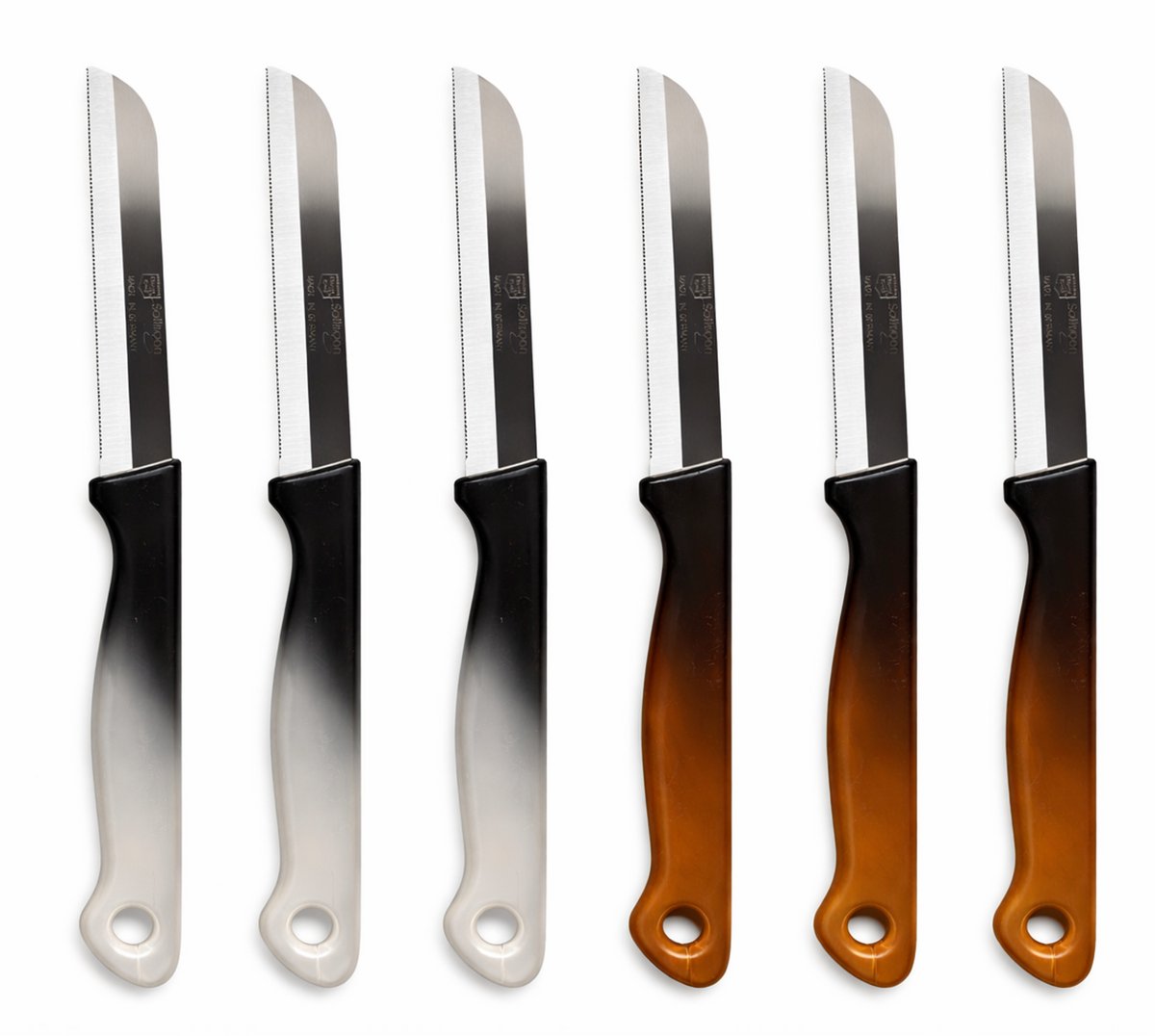 Solingen Kartelmes - Groente- en Tomatenmes met Kartel - RVS - 6 stuks - Ergonomisch Handvat - Mix