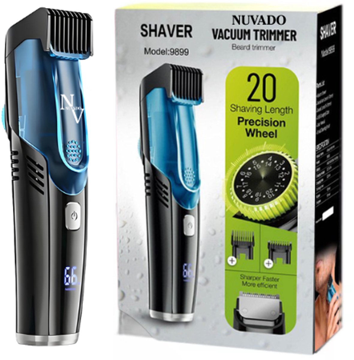 Nuvado Vacuüm Tondeuse Hoofdhaar- Blauw- Scheerapparaat - Nuvado - €44,95