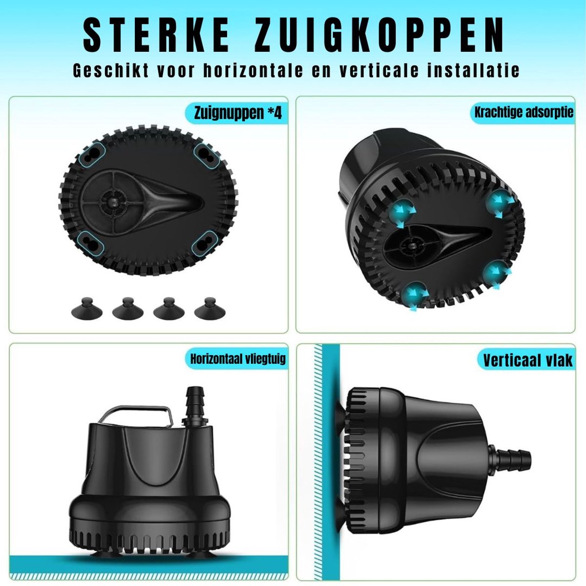 Zyrex® Dompelpomp Zwembad - Dompelpomp - Dompelwaterpomp - Zwart - 10cm x 8cm x 9cm – foto 6