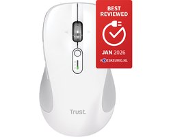 Trust Ferro - Draadloze Muis - Hyperscrollwiel - Multi-device - Stille Knoppen - Wit
