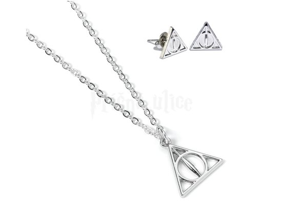 The Carat Shop - Harry Potter Relieken van de Dood Ketting en Oorbellen Cadeauset
