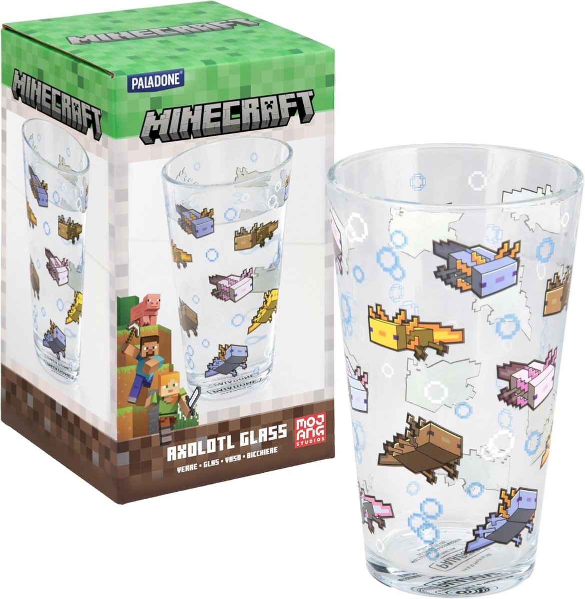Drinkglas met Axolotl Print - 400 ml Uniek Waterglas voor Gamers