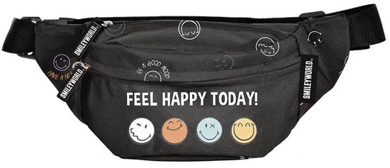 Smiley Heuptasje Feel Happy - 27 x 11 x 7 cm - Polyester