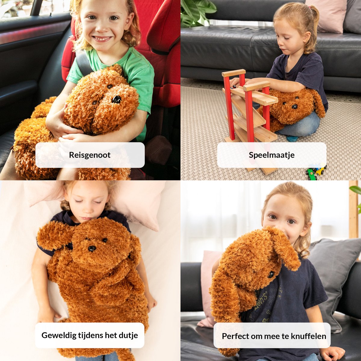 Verzwaringsknuffel Hond 2,3 KG - Verzwaarde Schootknuffel - Verzwaringsknuffel Volwassenen Voor Op Schoot - Verzwarings Knuffel - Antistress Knuffel - Weighted Plush Kind Therapeutisch Speelgoed, Machinewasbaar - Stressverlichting en Focus — afbeelding 2