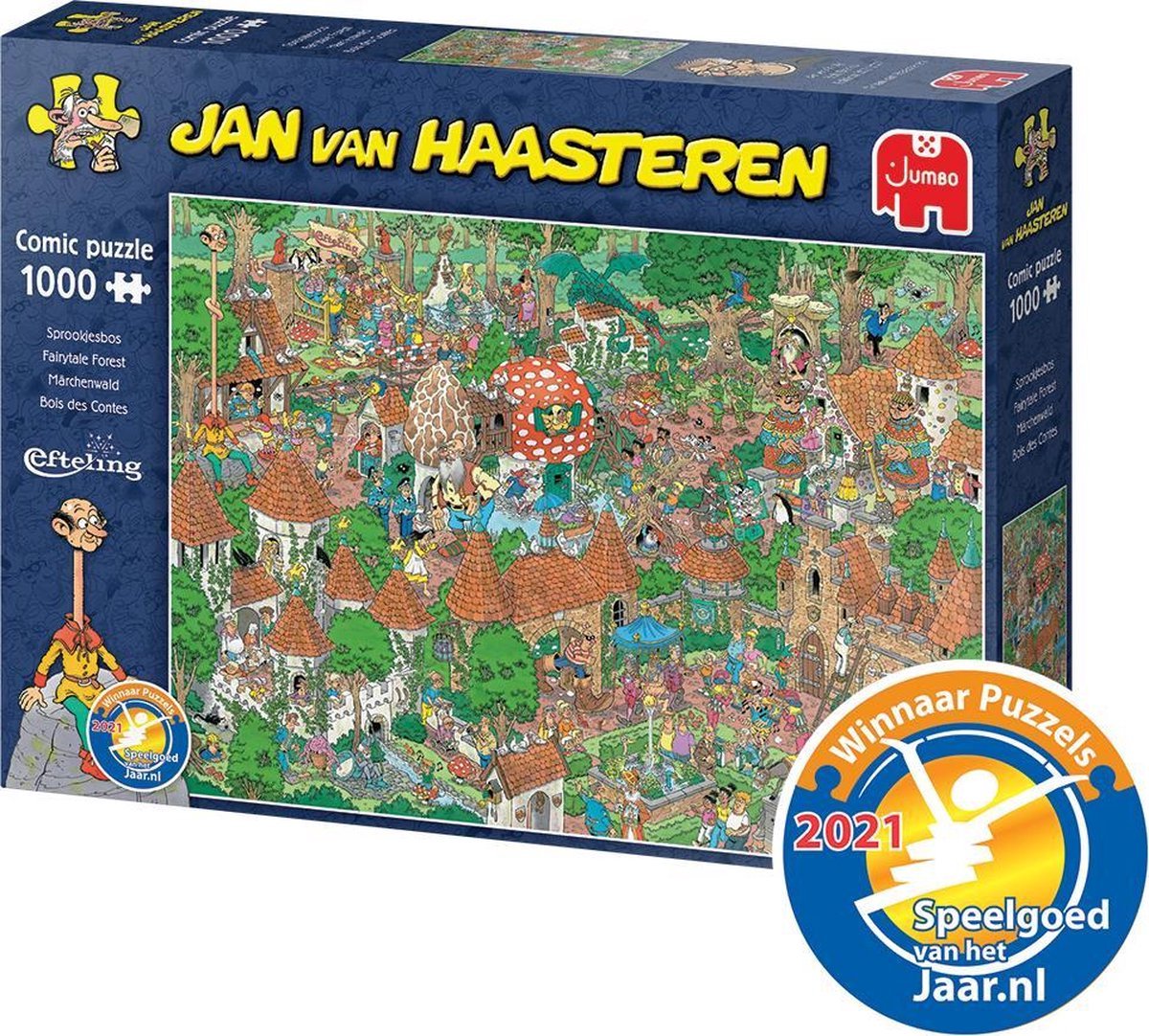Jan van Haasteren - Efteling - Sprookjesbos - 1000 stukjes puzzel - Legpuzzel volwassenen — afbeelding 3