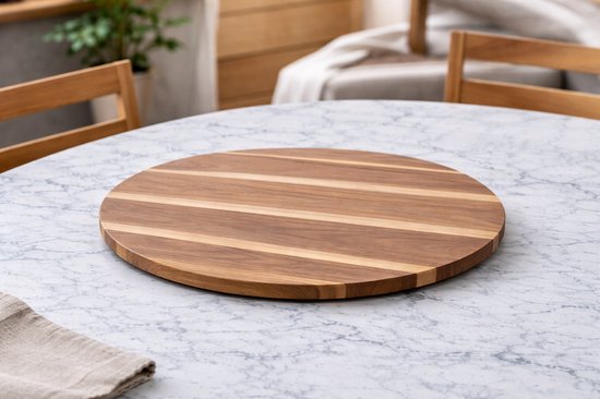Draaiplateau Acacia Hout – Serveerplank – Draaischijf Rond – Ø35 cm