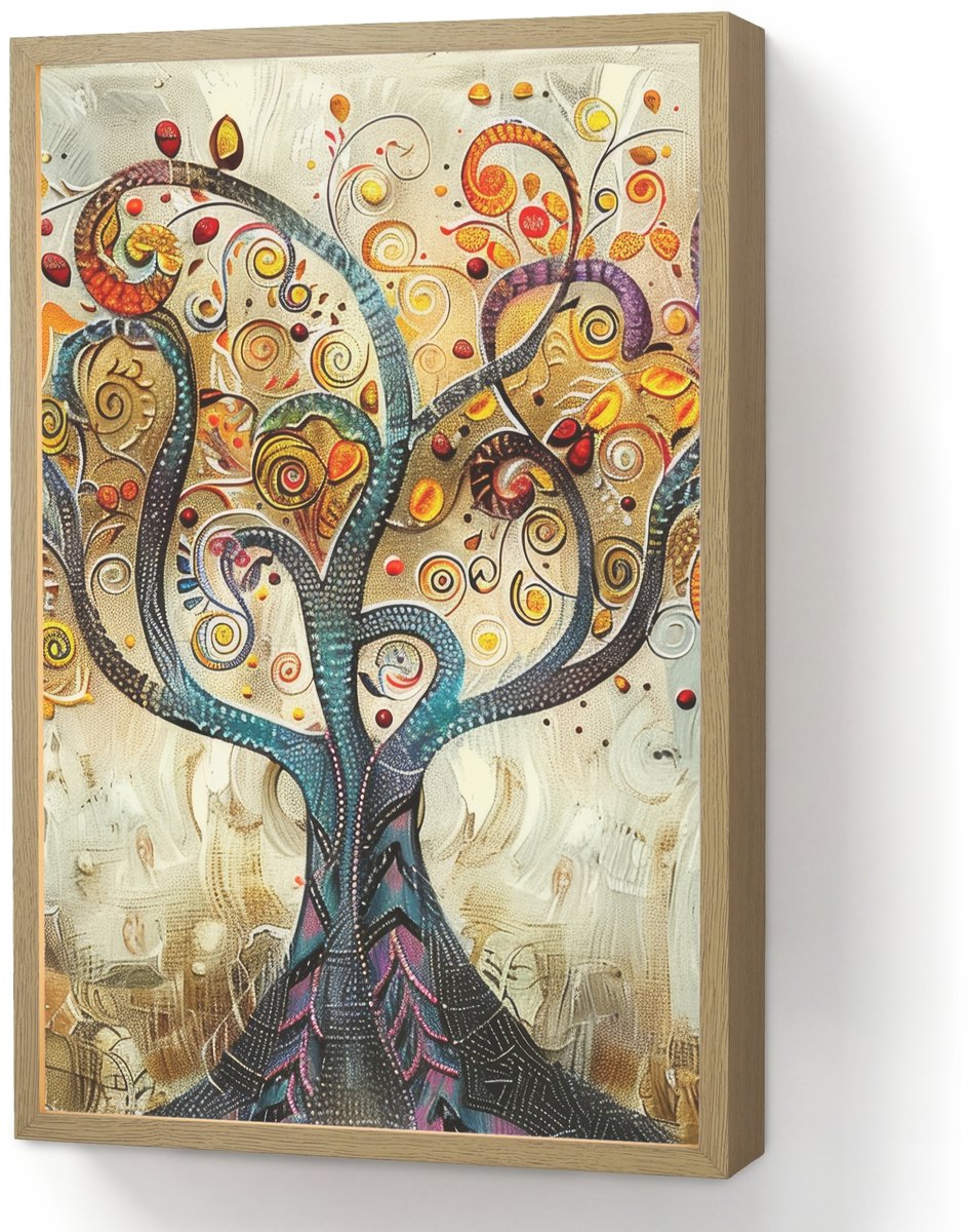 Wandlamp 40x60 cm - Oplaadbaar - Boom - Kunst - Modern - Natuur - Wandlampen binnen woonka