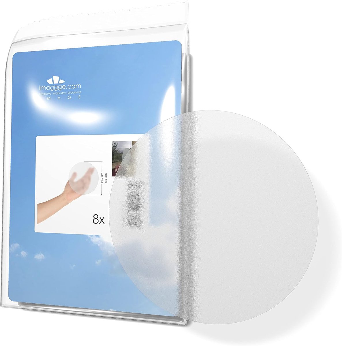Anti-collision stickers - Waarschuwingsstickers - Glasbescherming - Voorkomt aanvaringen - 140 mm cirkels - Translucent