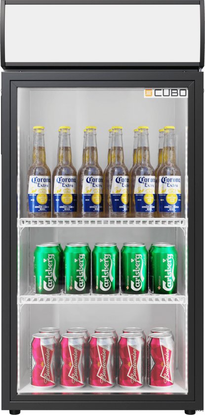 Tafelmodel Barkoelkast 84L - 1 Scharnierende Glazen Deur - Energiezuinig - CS-80H-EE