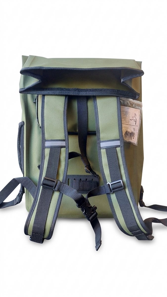Traveler waterafstotend tarpaulin enkele fietstas rugzak - olijf - 21 liter — afbeelding 2