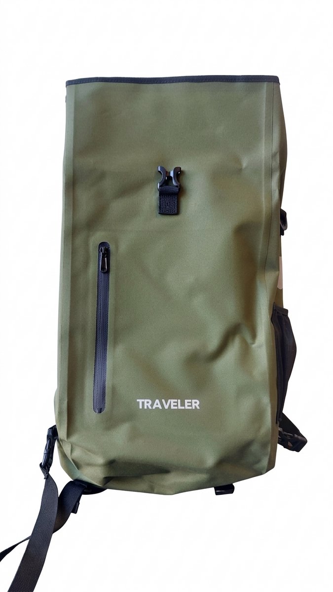 Traveler waterafstotend tarpaulin enkele fietstas rugzak - olijf - 21 liter — afbeelding 3