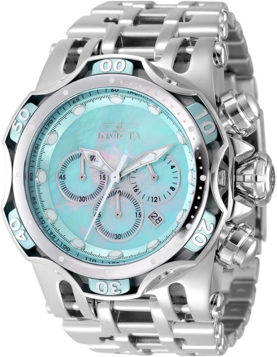 Invicta Fusion 49166 Heren Horloge - Waterdicht - Analoog - Quartz Uurwerk - Roestvrij Staal met Blauwe Wijzerplaat - 54mm