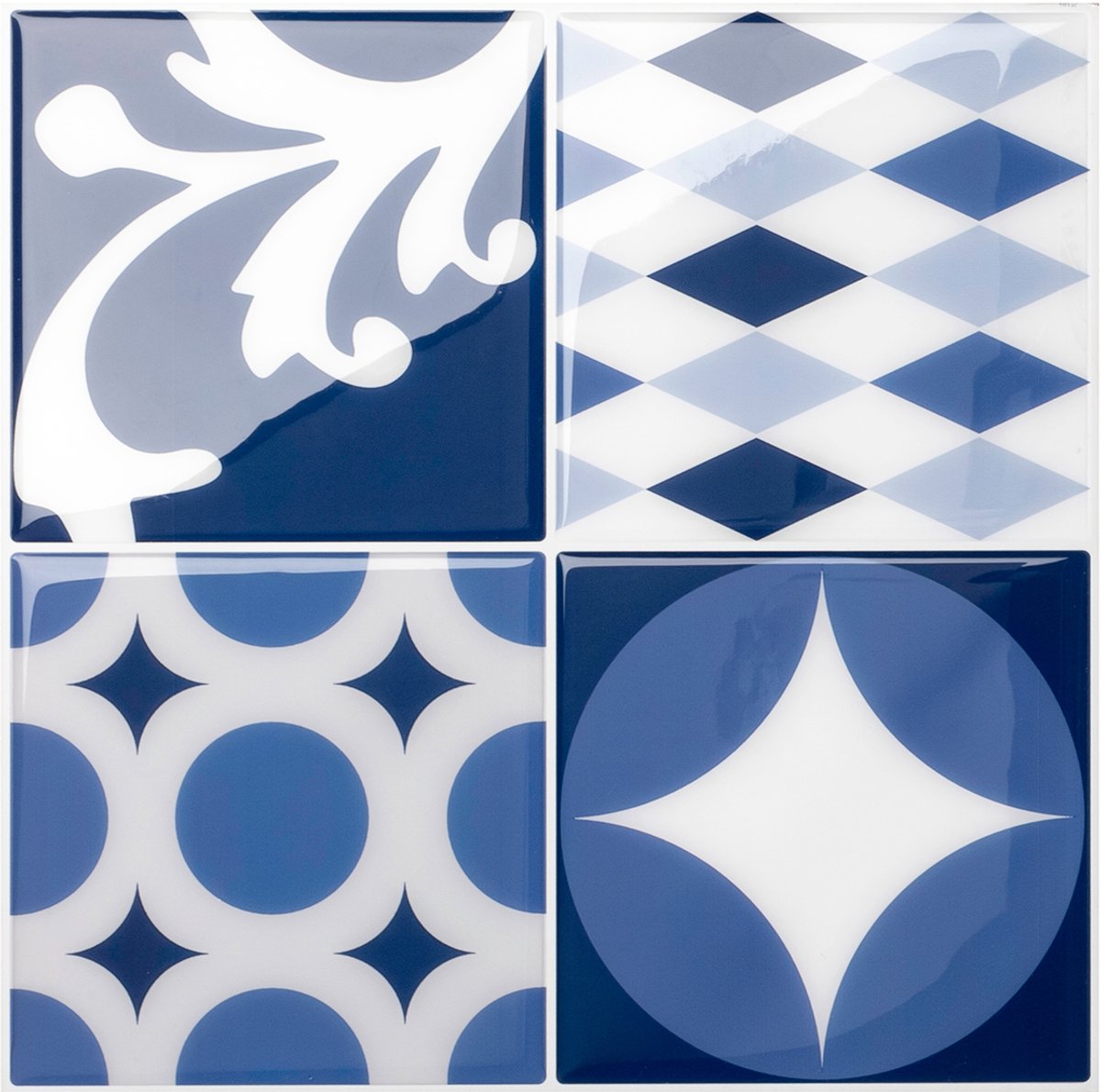 Smart Tiles Zelfklevende keuken achterwand voor keuken en badkamer Vintage Blauw 4 22,86x22,86 cm