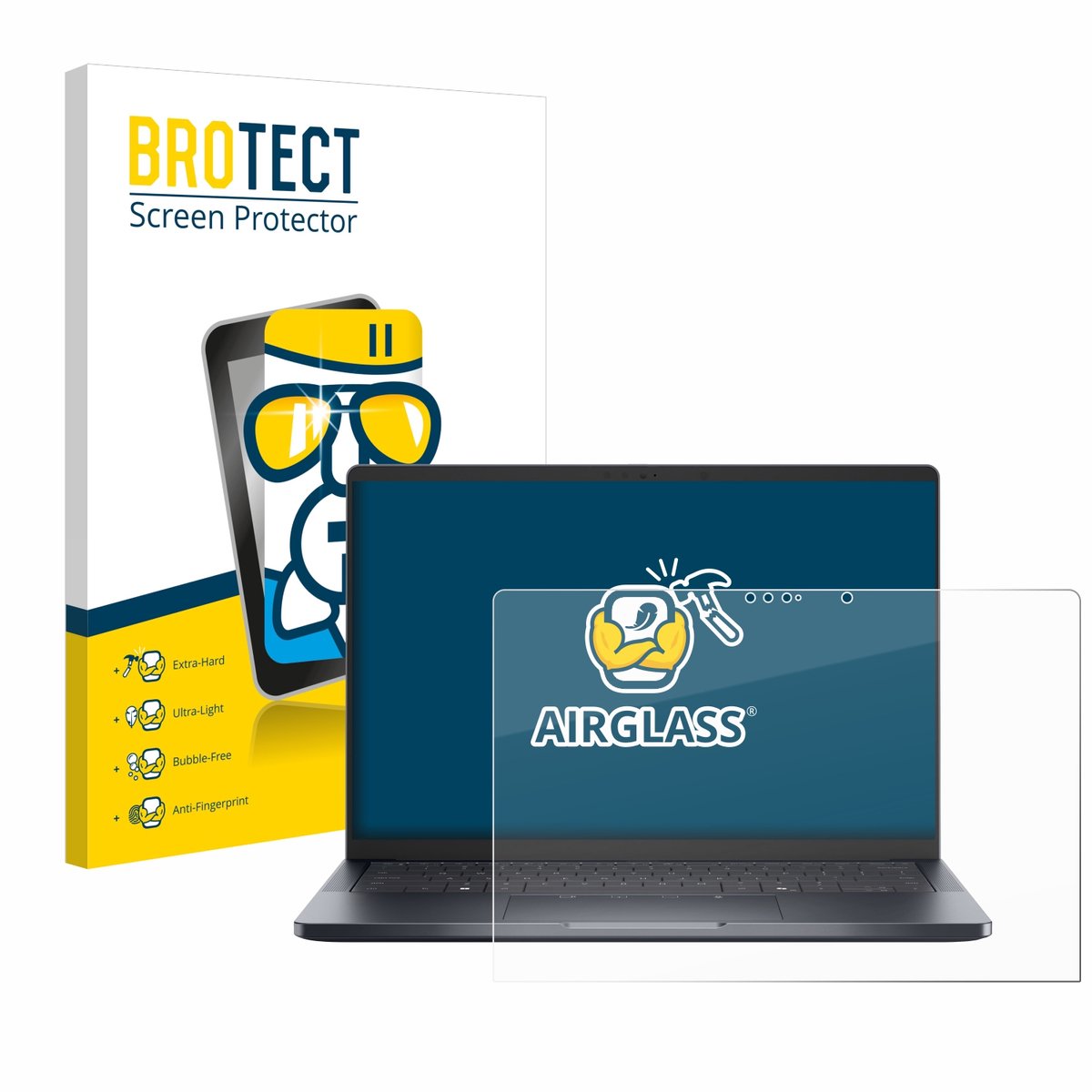 Screenprotector voor Dell Pro 14 Premium PA14250 Touch 16:9 Beschermglas transparant